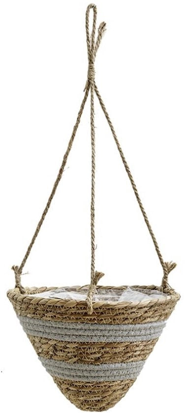 Piantine appese, vaso per piante marina, appoggio per piante, appoggio per piante a mano, appoggio per piante con corda di sospensione per piante grasso, cactus, erbe per interni ed esterni (grigio K)