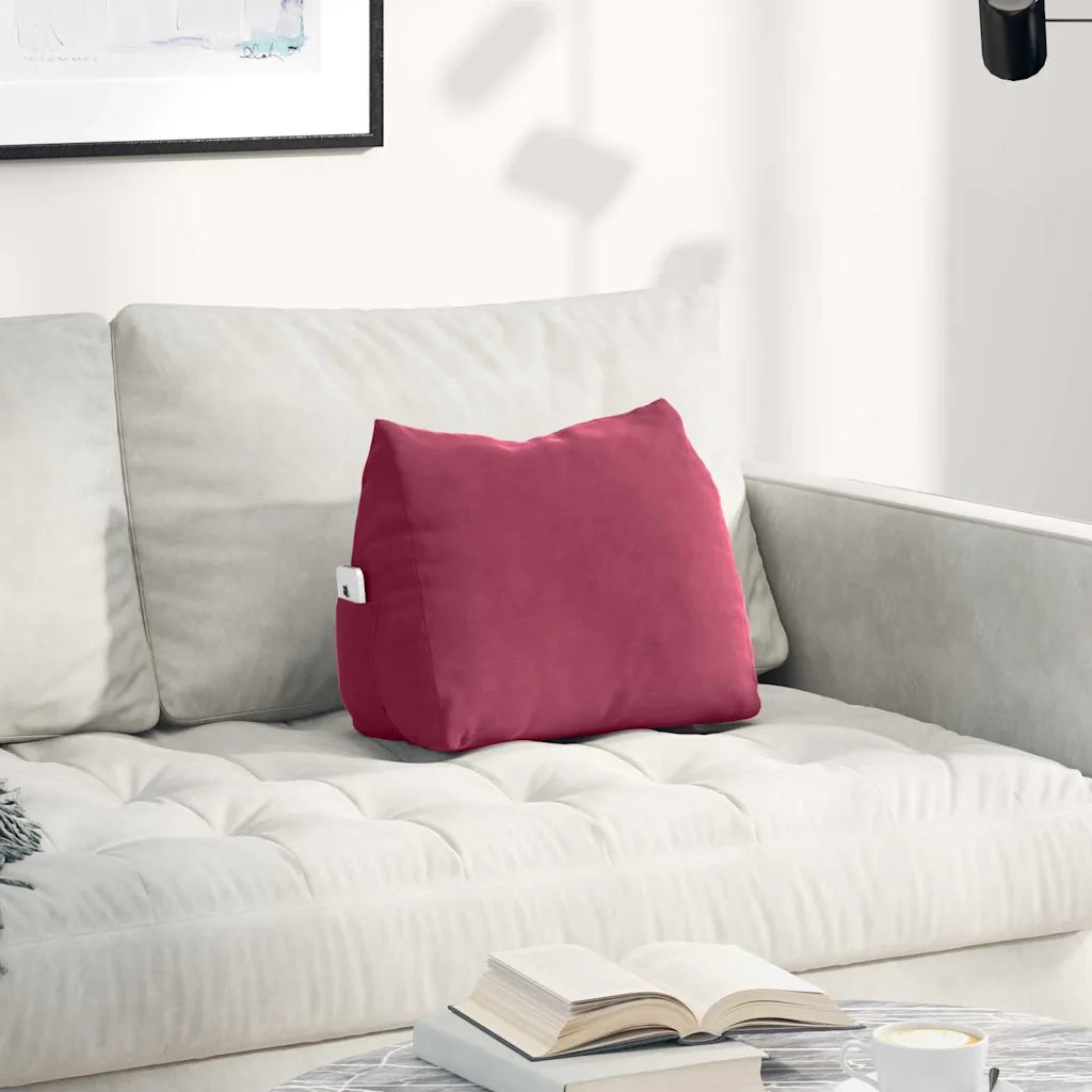 Cuscino per Schiena Rosso Vino 45 x 20 x 35 cm Tessuto in Cords 42015024