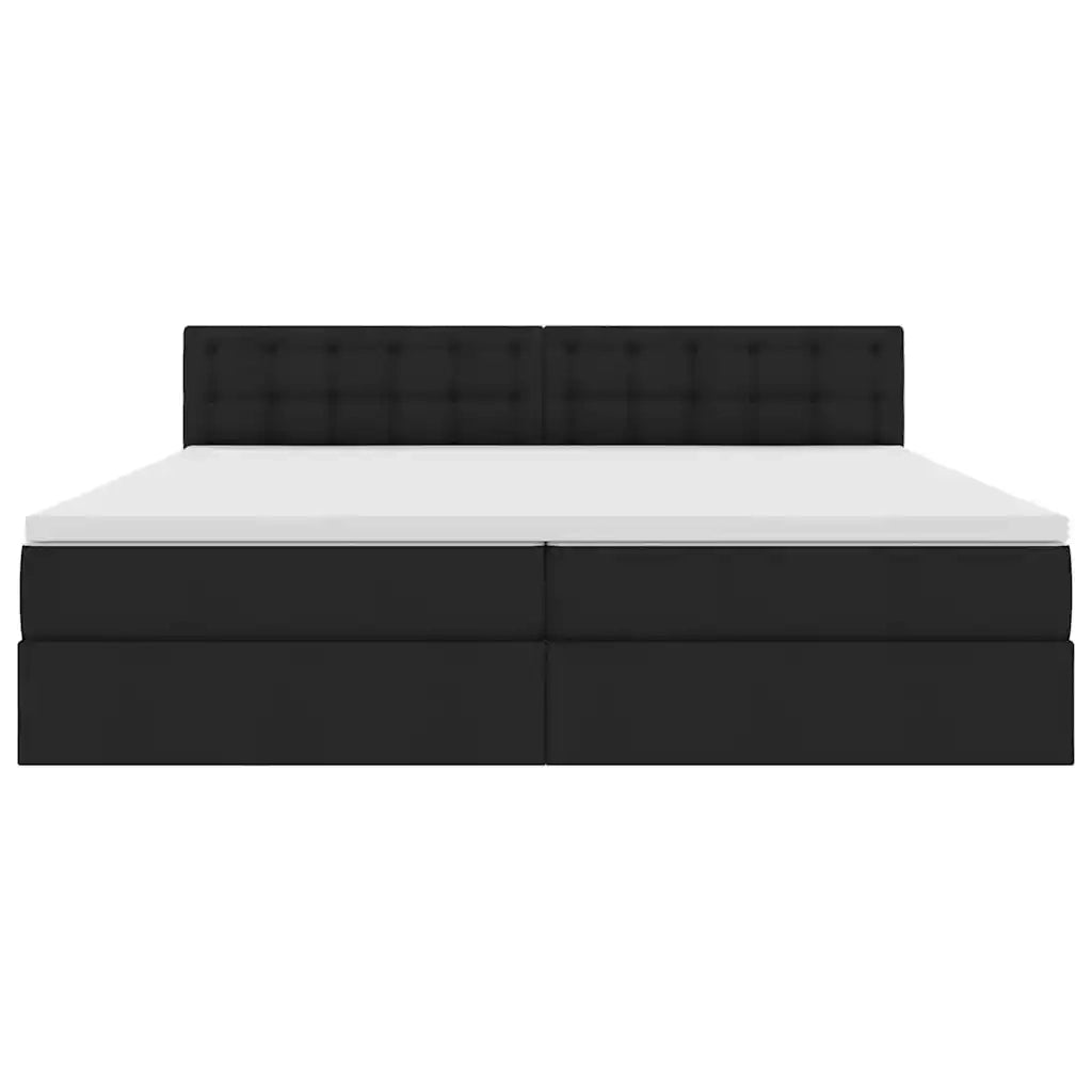 Letto con contenitore e materasso Nero 200 x 200 cm