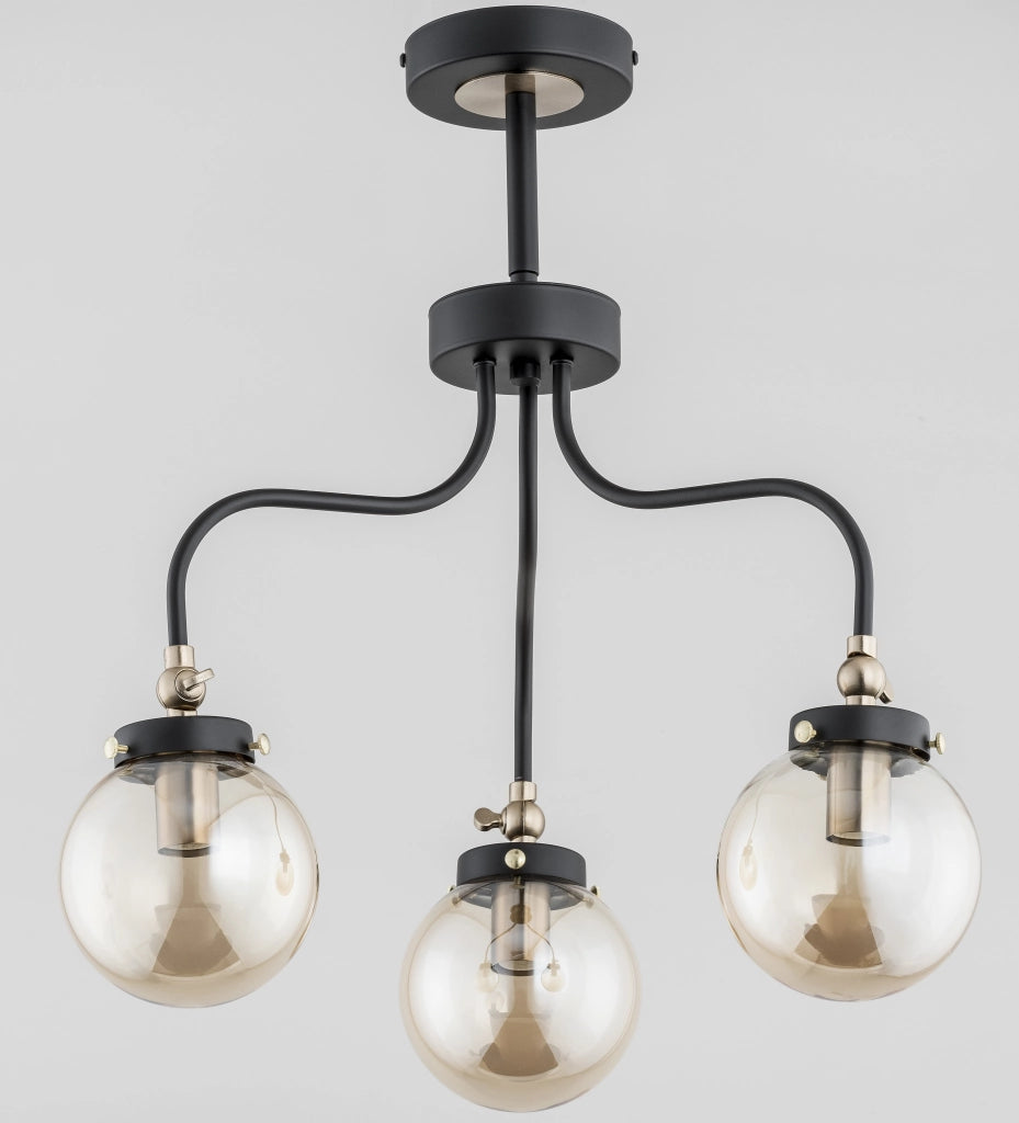 Plafoniera loft nera metallo Kardan 3xE14 dimmerabile Alfa