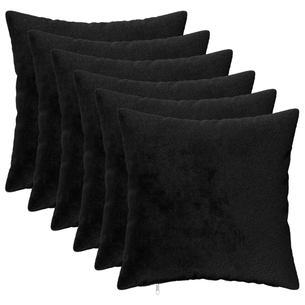Federa 6 pcs HEERLEN Nero 40 x 40 cm Flanella 908723
