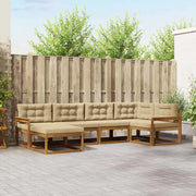 Set di divani da esterno con cuscino 6 pcs Naturale e Beige 3367816