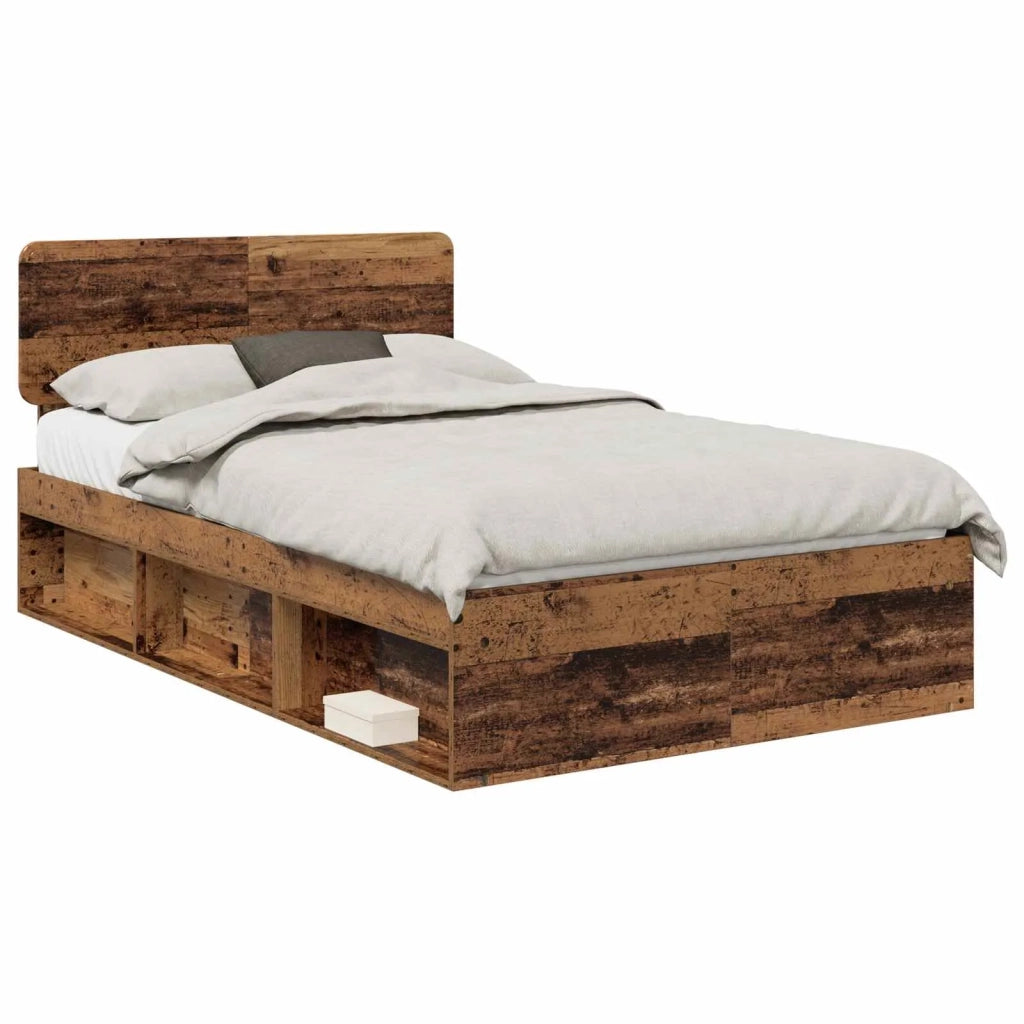 Letto matrimoniale | Letto per adulti | Struttura del letto Legno vecchio 120 x 200 cm Pino massello