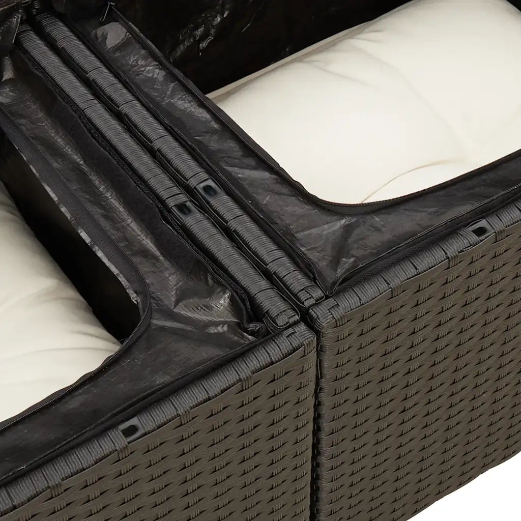 Set Divani da Giardino 4 pz con Cuscini Nero in Polyrattan 3256322