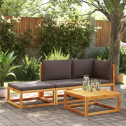 Set di divani da giardino 3 pezzi con cuscini in legno di acacia e corda 3278844