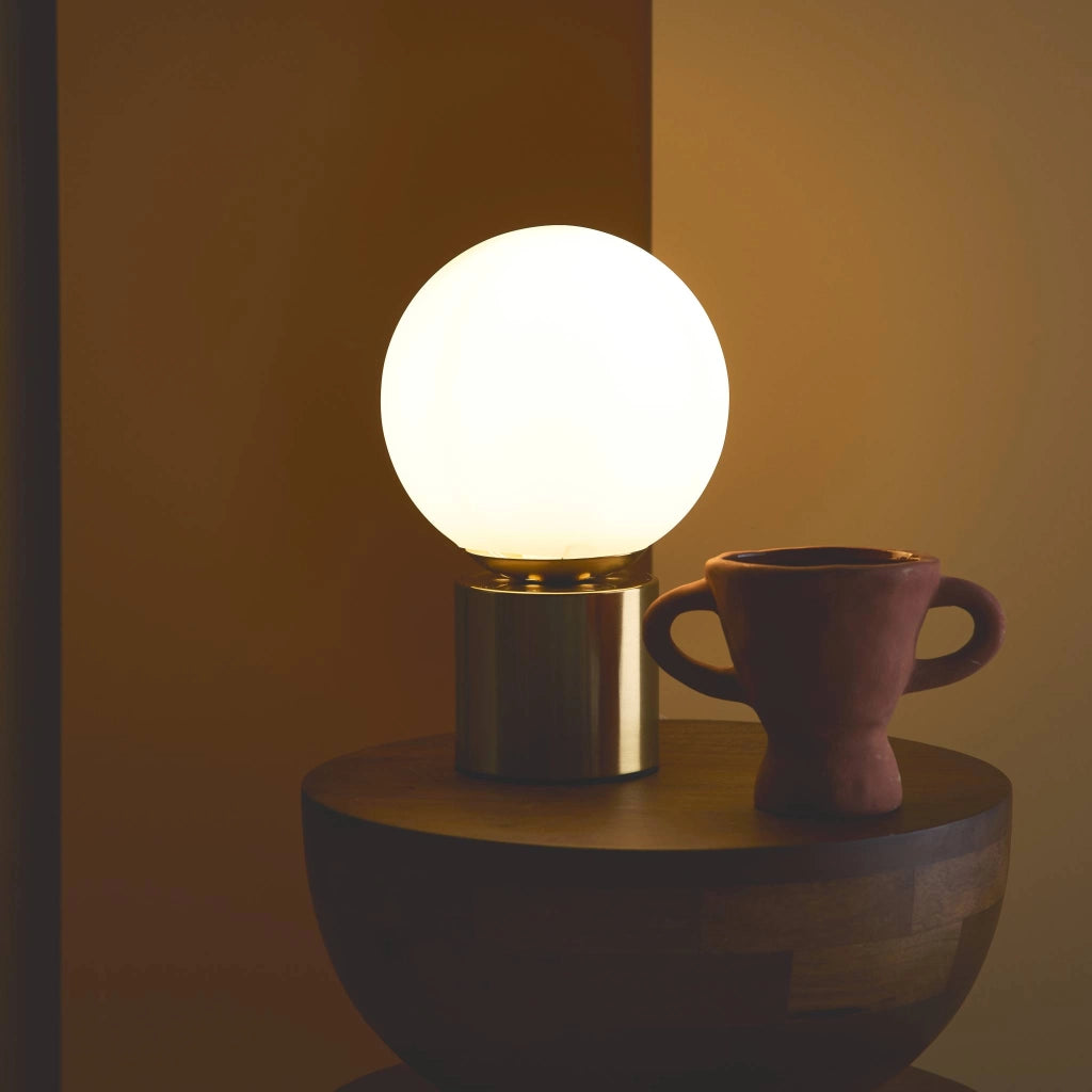 Lampada in metallo e vetro, 25cm, oro