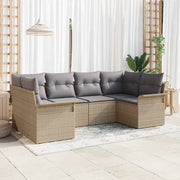 Set Divano da Giardino con cuscino 6 pcs Beige polyrattan 3345500
