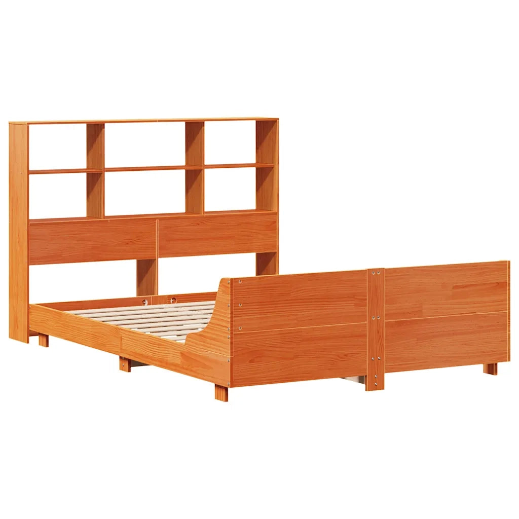 Giroletto senza Materasso-Struttura Letto Marrone Cera 160x200 cm Legno di Pino 452063