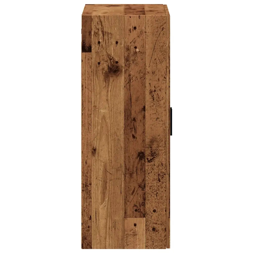 Mobiletto da parete vintage dal design elegante e pratico 69,5 x 34 x 90 cm realizzato in legno composito con finitura effetto legno anticato 02_0051126