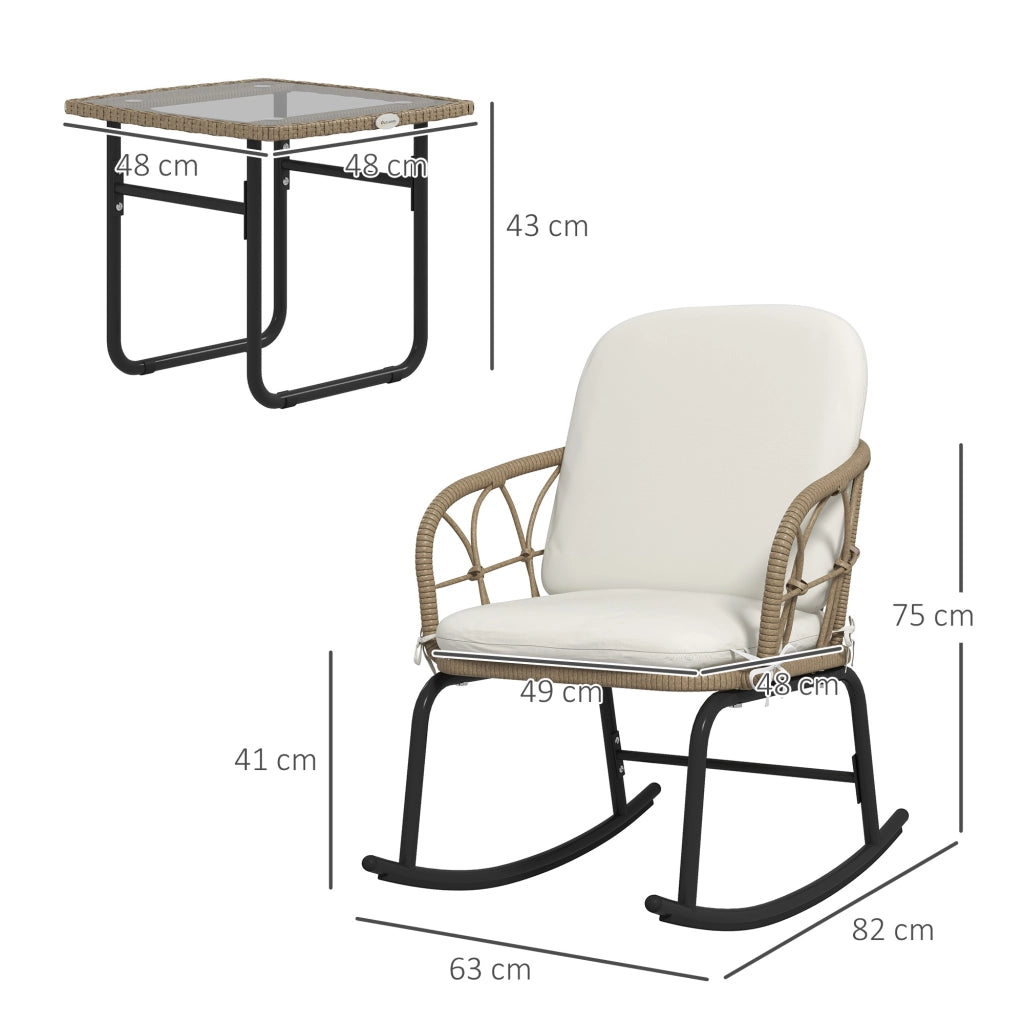 Altalena da bistrot: stile bohémien; rattan PE; resistente all'acqua; crema