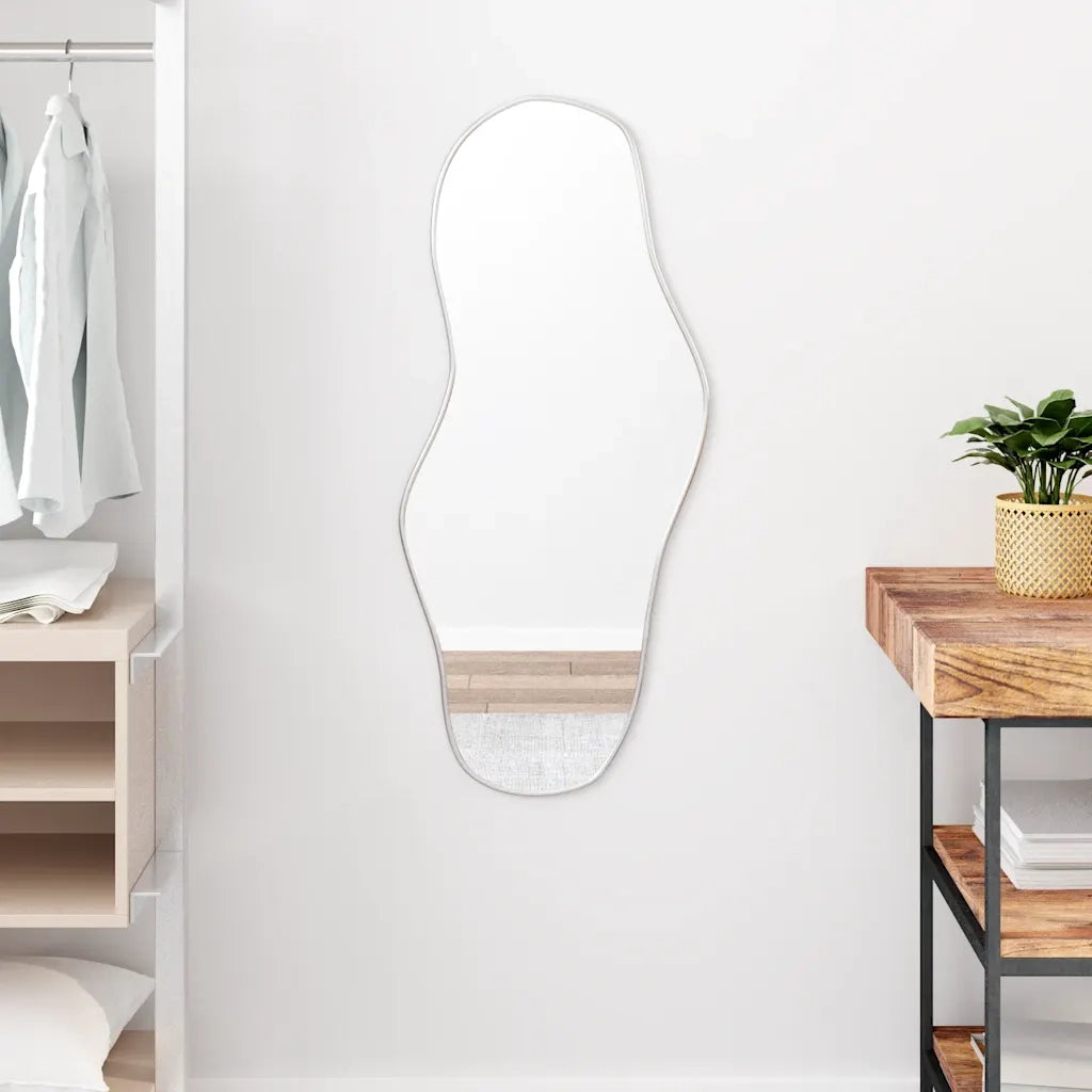 Specchio da Parete | Specchio decorativo Argento 90x40 cm