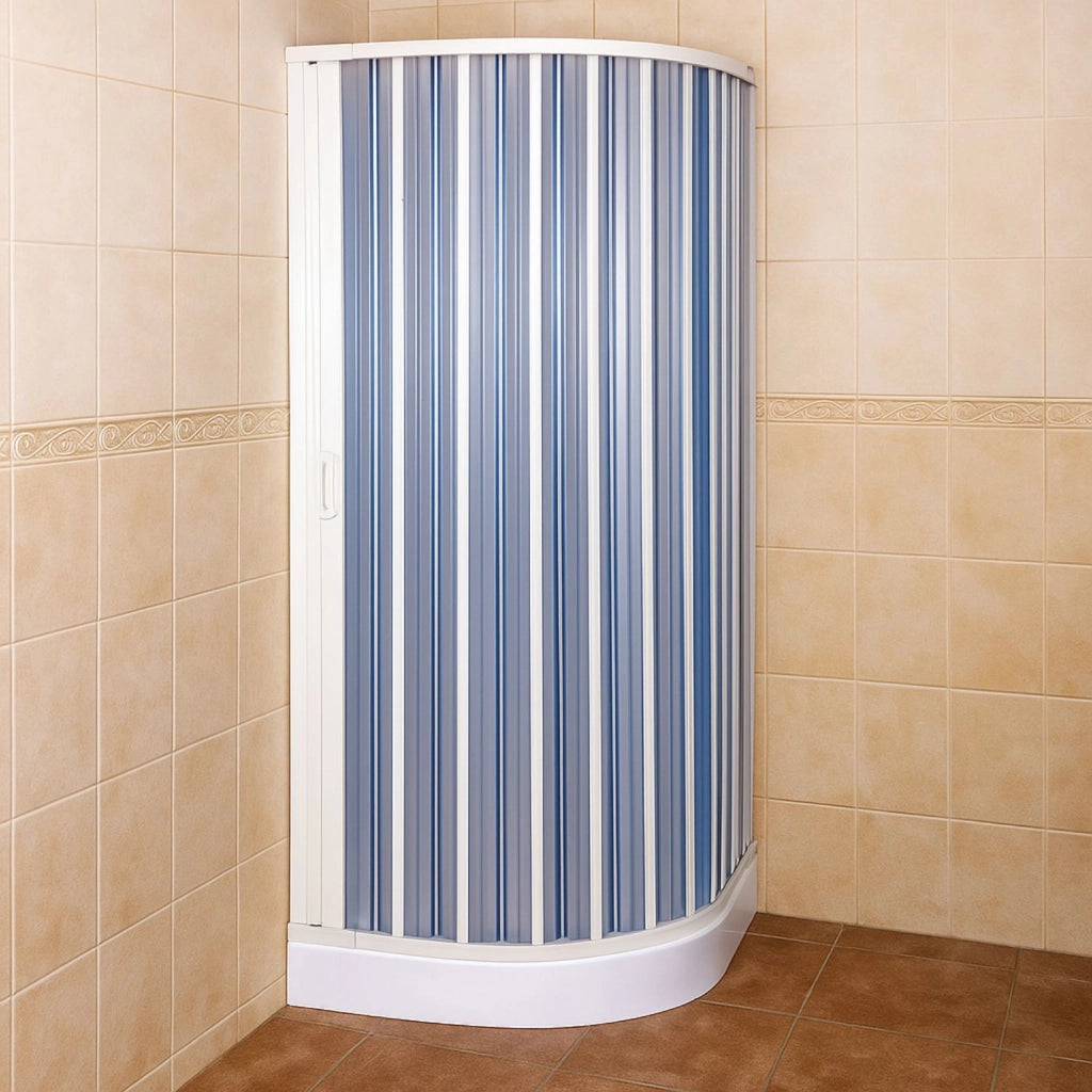 Box doccia soffietto semicircolare pvc guide estensibili aperture reversibili *** misure 78 x 78 cm, confezione 1