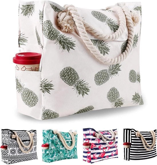 Tas a strascico XXL in canapa per donne - Ideale per viaggi, spiaggia e piscina
