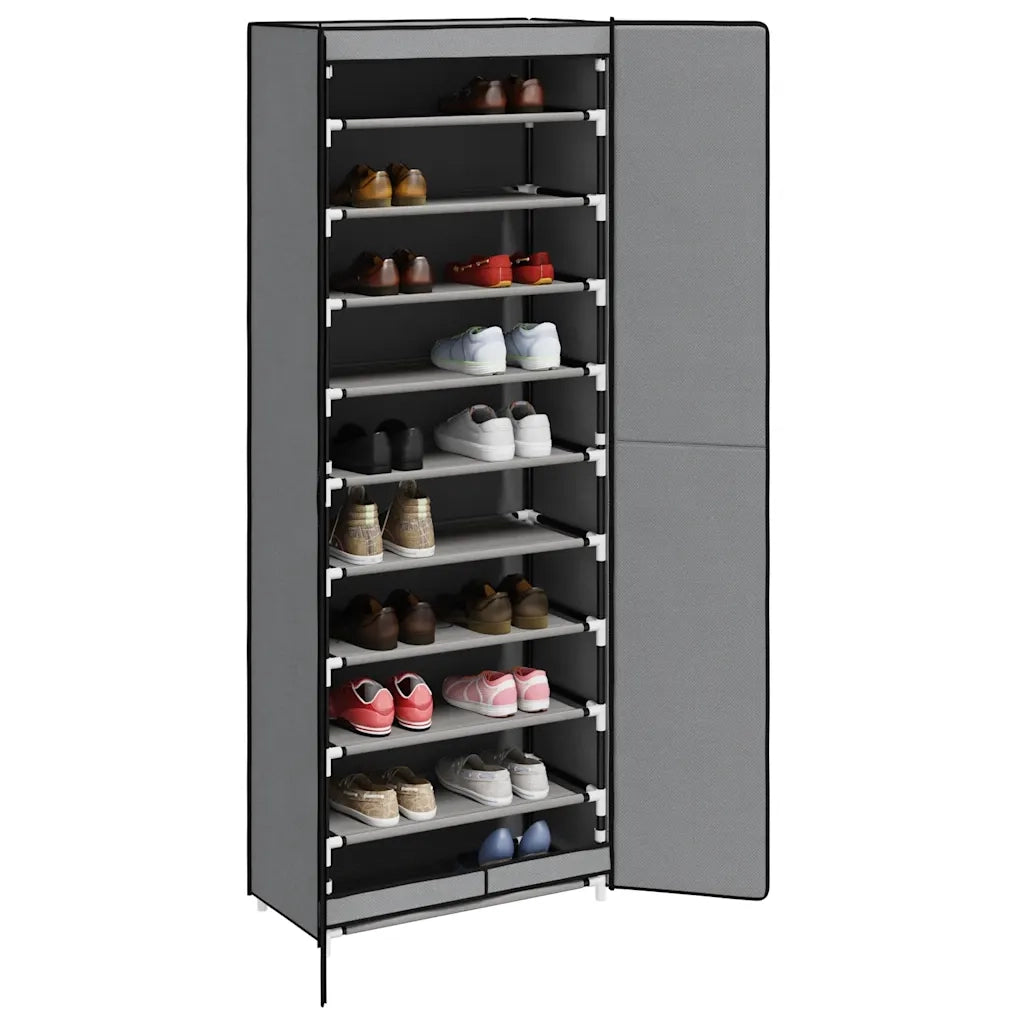 Scarpiera | Mobile per scarpe Grigia 60x30x166 cm Tessuto