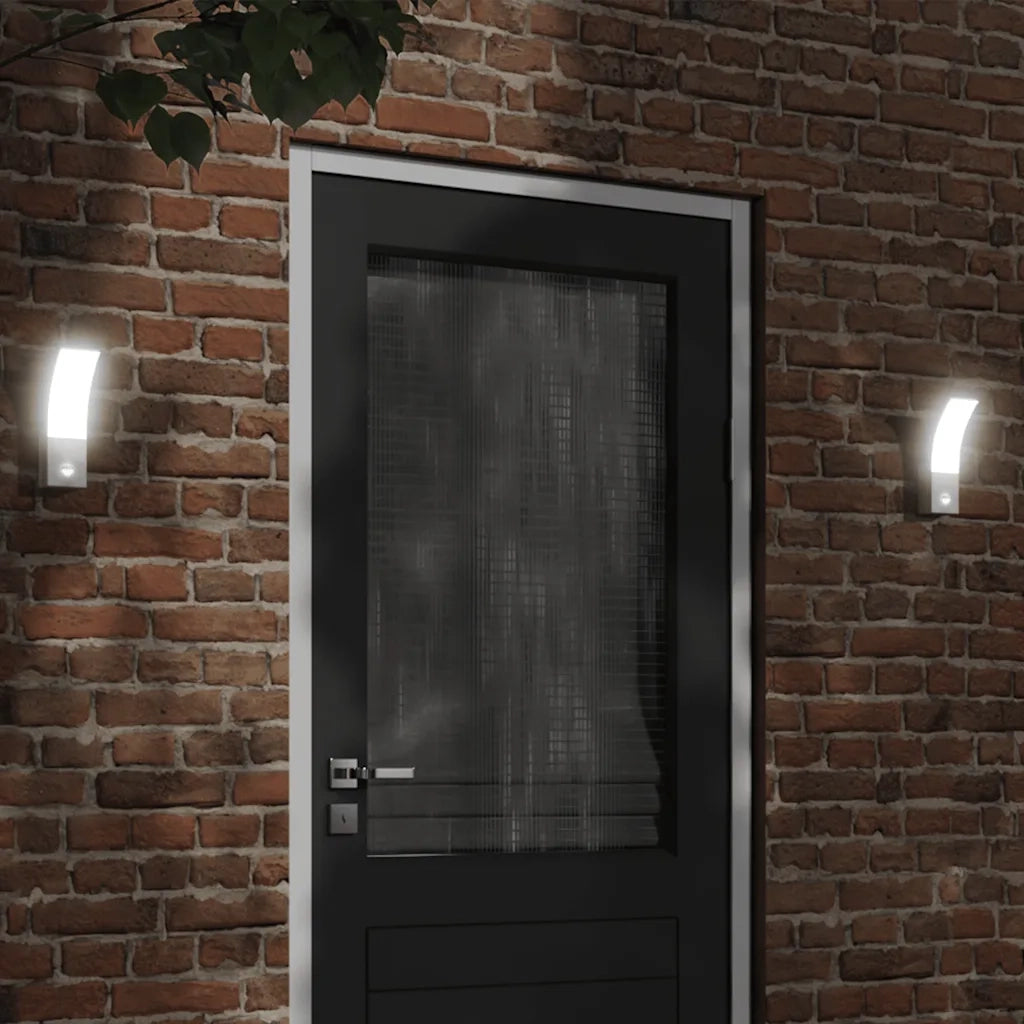 Applique con LED e Sensore 2 pz Bianche in Alluminio Pressofuso 4006267