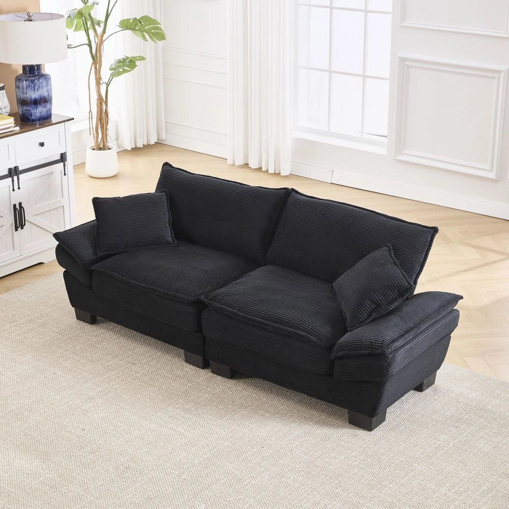 Divano due posti moderno - Xylo - nero, coperta, adatto camera da letto
