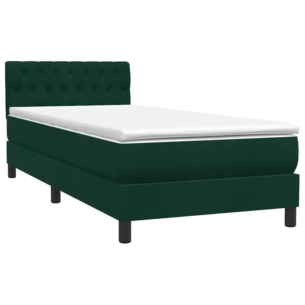 Giroletto a Molle con Materasso Verde Scuro 80x220 cm Velluto 3316524