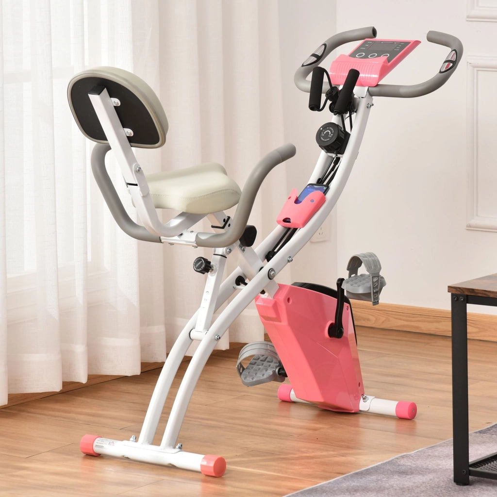 Bicicletta da camera pieghevole con display LCD e 8 livelli di resistenza magnetica ¨C Minimal ¨C Grigio