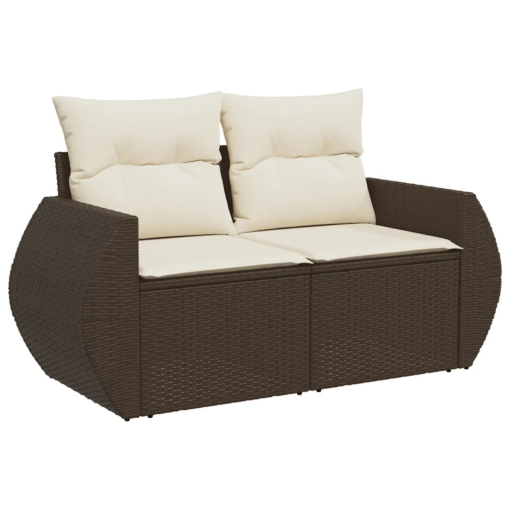 Set Divani da Giardino 11 pz con Cuscini Polyrattan Marrone 3268803
