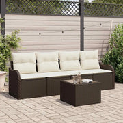 Set Divano da Giardino Marrone polyrattan