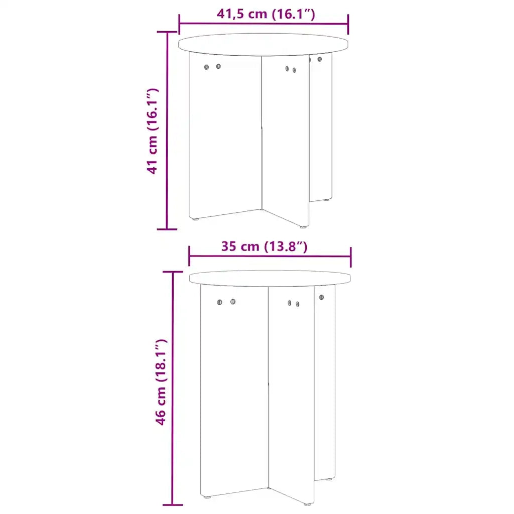 Tavolino da salotto 2 pcs Marrone cerato 873549
