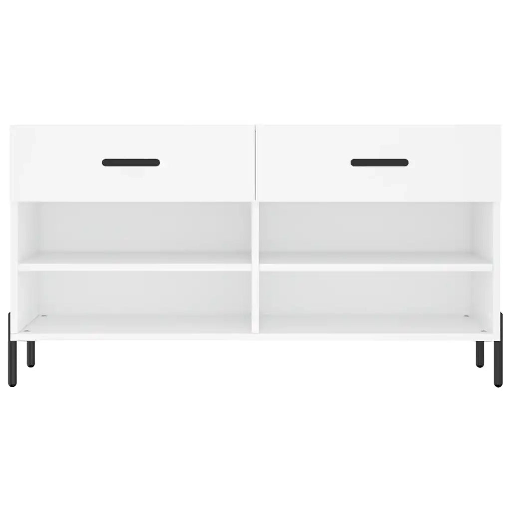 Panca Porta Scarpe-Sgabello-Panca Scarpiera Bianca 102x35x55 cm in Legno Multistrato 943081