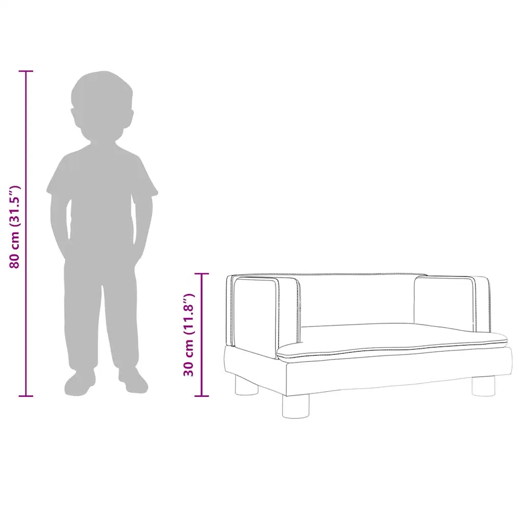 Divano per Bambini-Sofa-Divanetto Grigio 60x40x30 cm in Similpelle