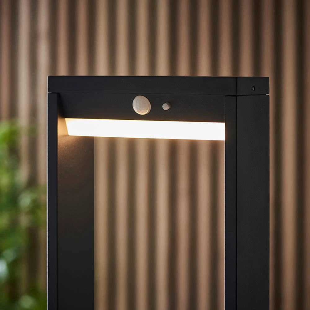 Paletto solare giardino 50cm con sensore PIR nero LED
