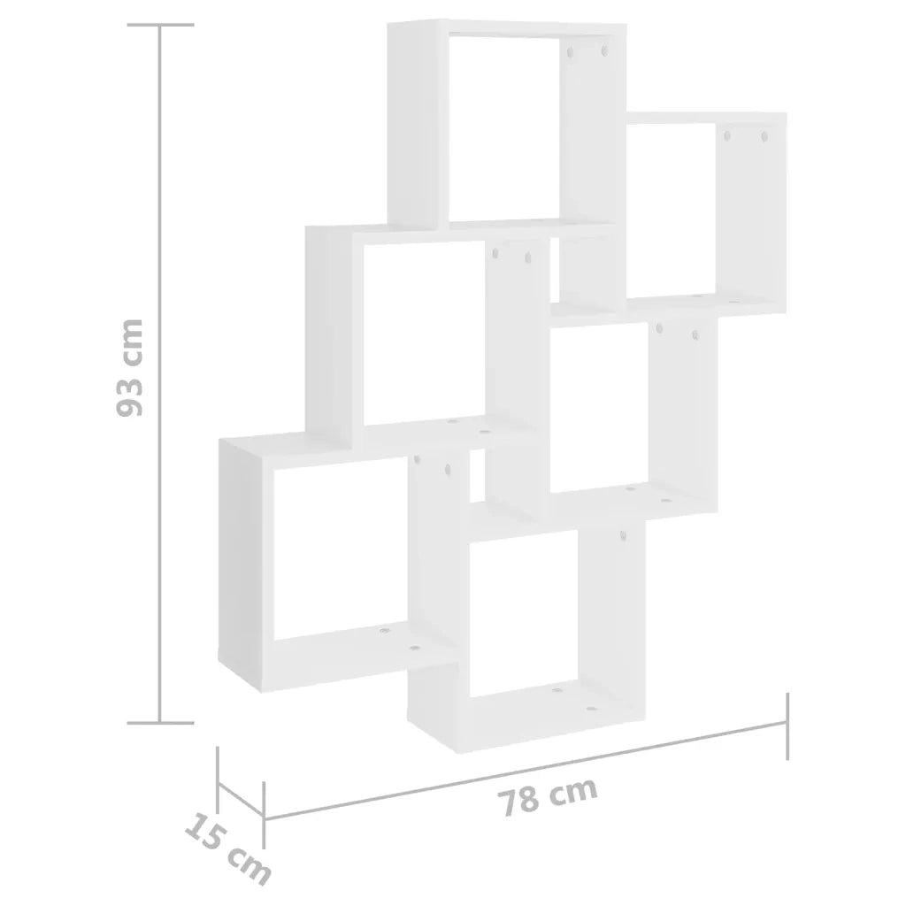 Scaffale a Parete Bianco 90x16x78 cm in Multistrato 807169