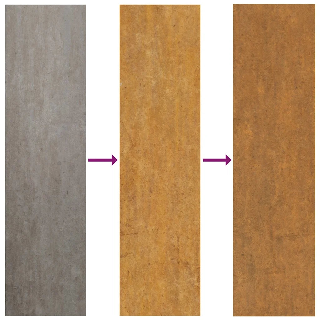 Cancello da giardino 100x75 cm in acciaio Corten e design in bambù 153184