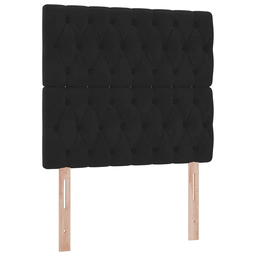 Letto con contenitore e LED con led Nero 90 x 190 cm Velluto 3372695