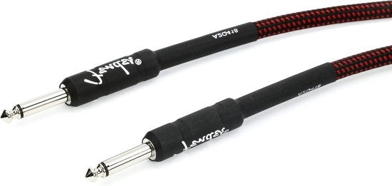 Cavo di connessione per chitarra - 7.5m - Rosso tweed - Jack plug destro