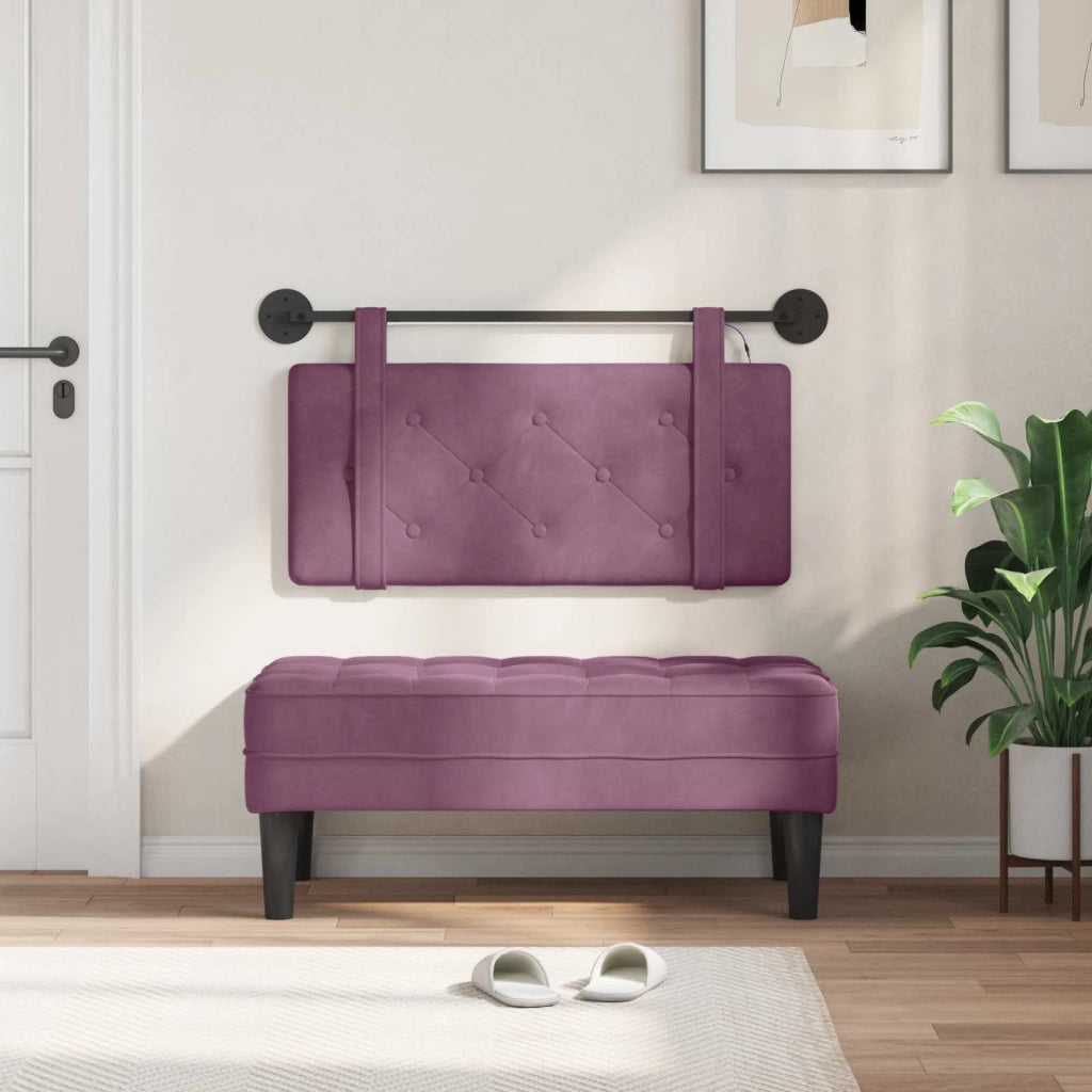Testiera sospesa Con luce LED Viola Velluto 3424070