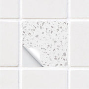 Tegelstickers autoadesivi Bianco Terrazzo Design per cucina e bagno - Set da 10 pezzi