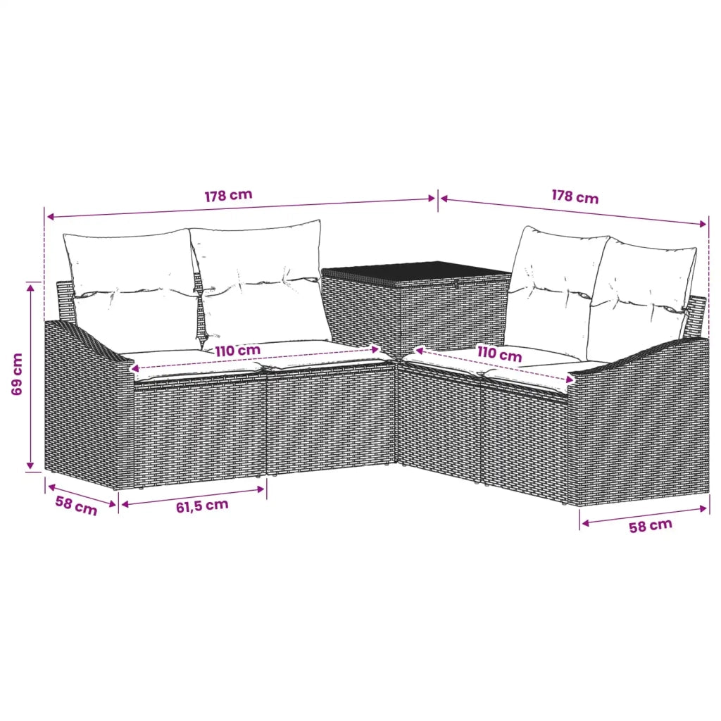 Set di divani 5 pz Grigio e Grigio Scuro 3447820