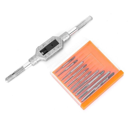Set di viti a vite 11 pezzi - Viti a vite metriche M1-M3,5 - Manico regolabile - Trapani a vite HSS - Prestazioni durature - Potenza di foratura standard - Set di viti a vite