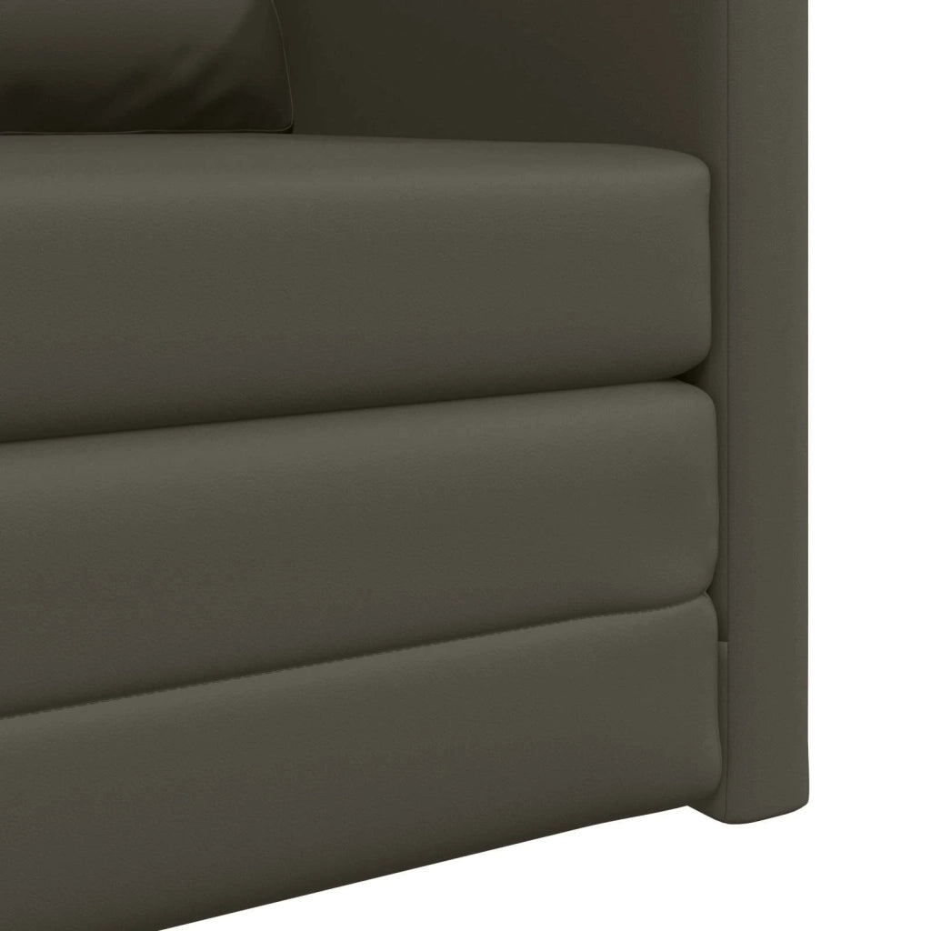 Divano letto | Sof¨¤ letto | Letto singolo 60cm Grigio Pelle Artificiale