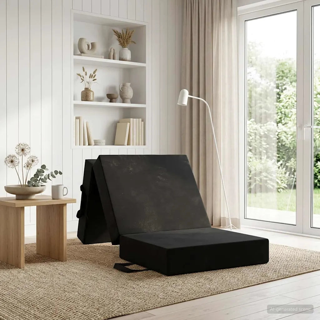 Divano Letto Pieghevole 90 x 63 x 45 cm Nero 900159