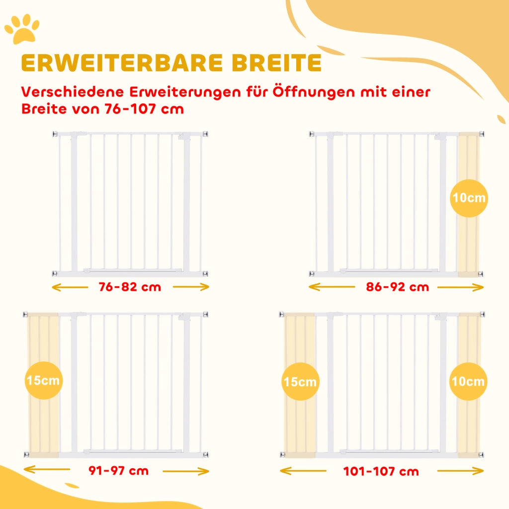 Cancello di Sicurezza per Scale e Porte ¨C zephmum ¨C Bianco 76-107 cm
