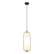 Lampada sospensione moderna bronzo antico bianco 2xG9 Italux