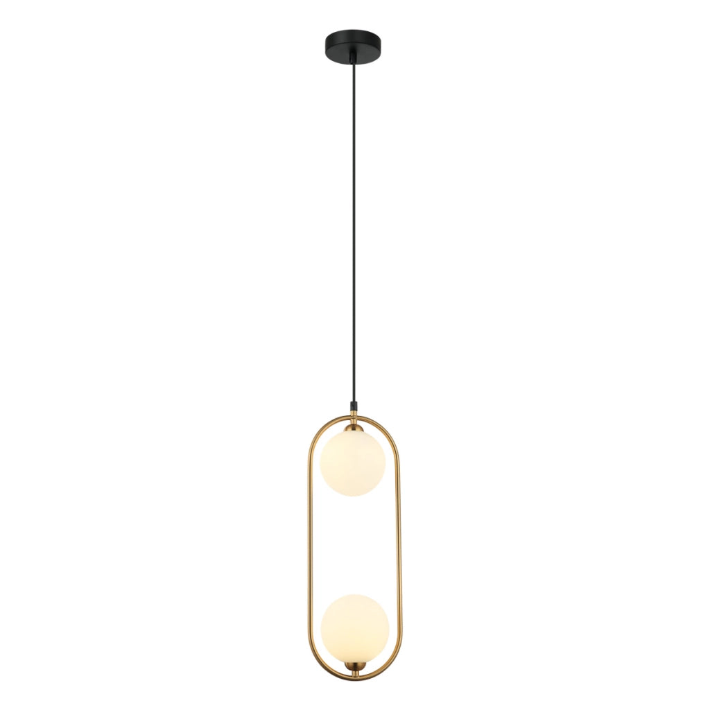 Lampada sospensione moderna bronzo antico bianco 2xG9 Italux