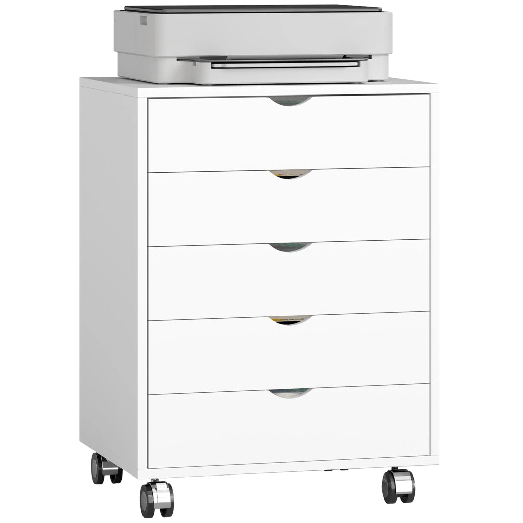 Scrivania con cassetti e ruote ¨C Xylo ¨C Bianco 90x50x75 cm