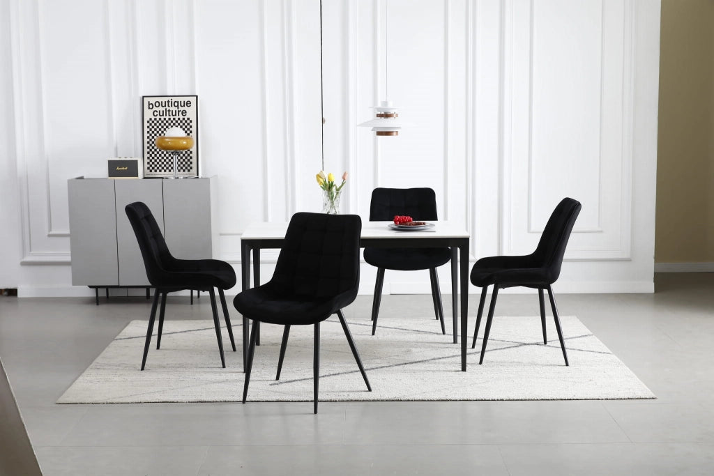 Sedia VALORA BERA - Design moderno in velluto nero x 3