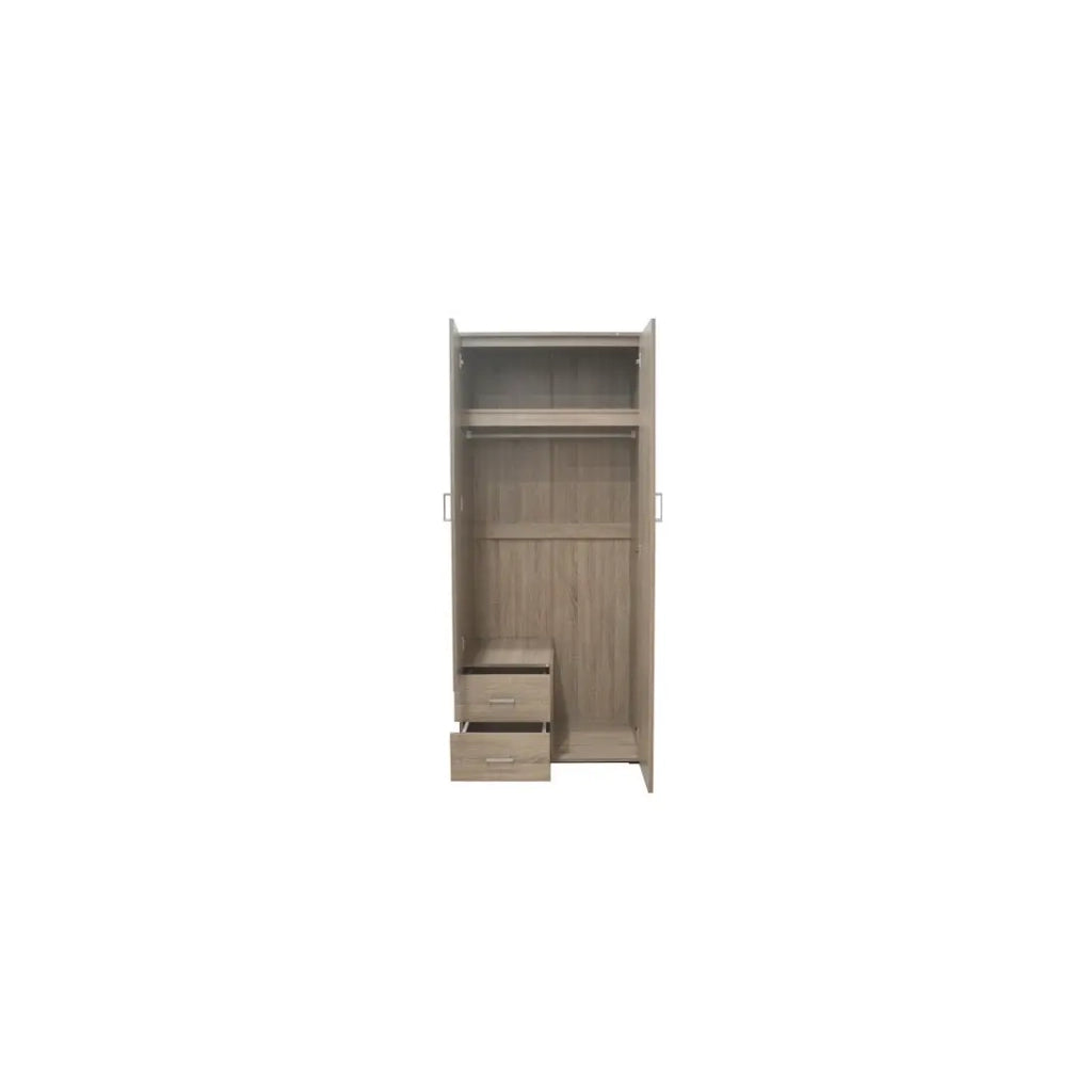 Armadio TOM 2 porte – Rovere Sonoma – Con specchio – L80 x H185 cm