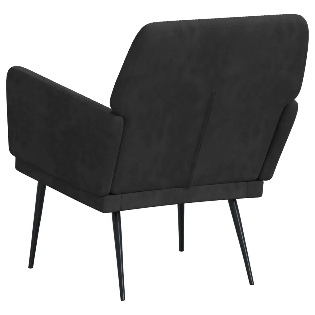 Poltrona Nera 62x79x79 cm Velluto 351377