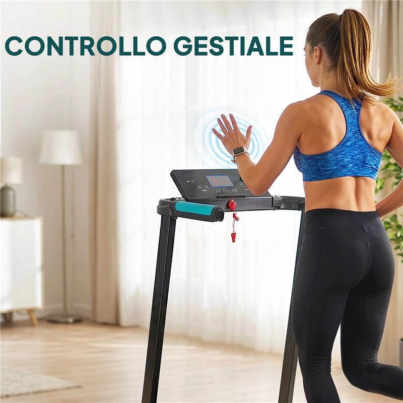 TAPIS ROULANT PIEGHEVOLE CON CONTROLLO GESTUALE, AZZURRO