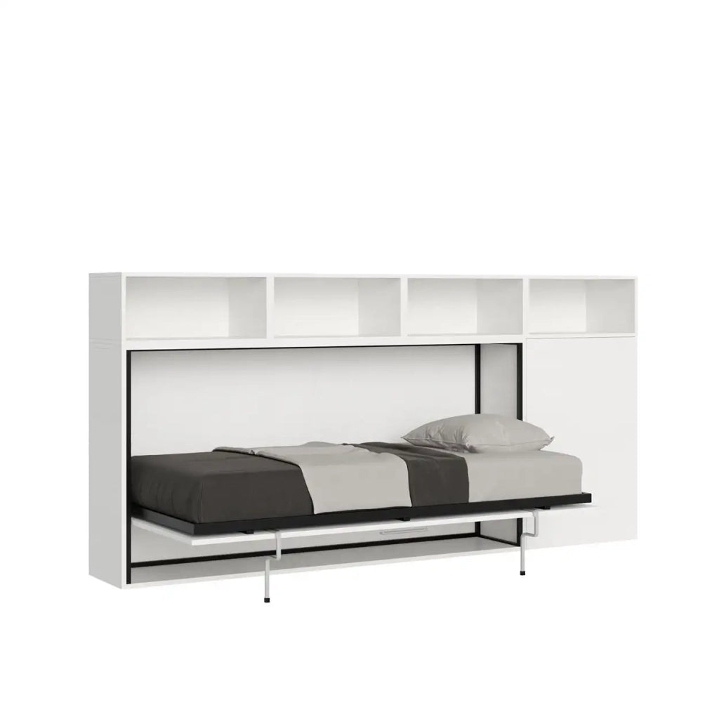 Letto singolo a scomparsa Kando comp.G bianco frassino