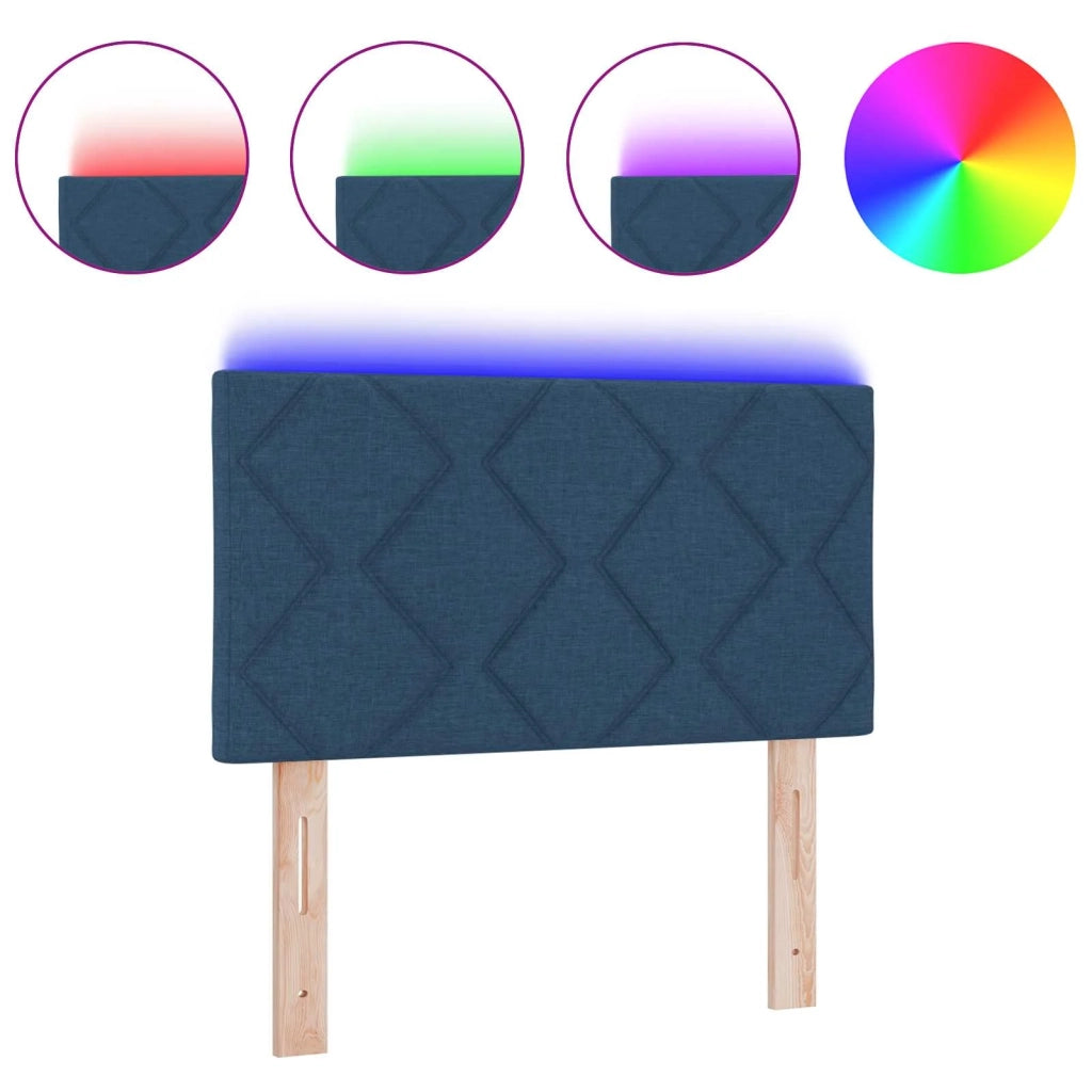 Testiera con luci a strisce a LED-Testata Regolabile Blu 180 cm Tessuto