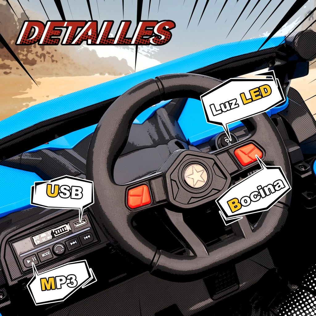 Auto Elettrica per Bambini UTV 12V ¨C Xylo ¨C Blu con Telecomando 2,4G