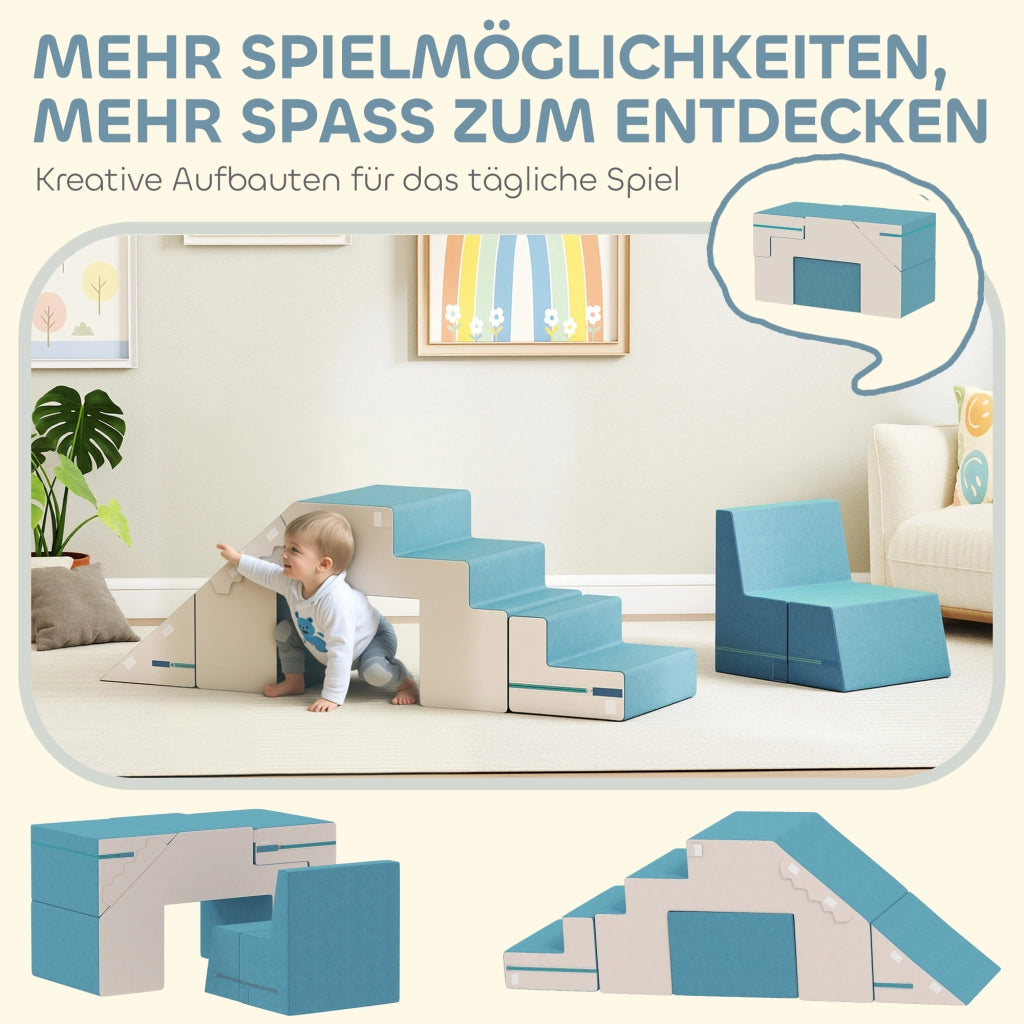 Blocchi da gioco morbidi per bambini ¨C zephmum ¨C beige e blu